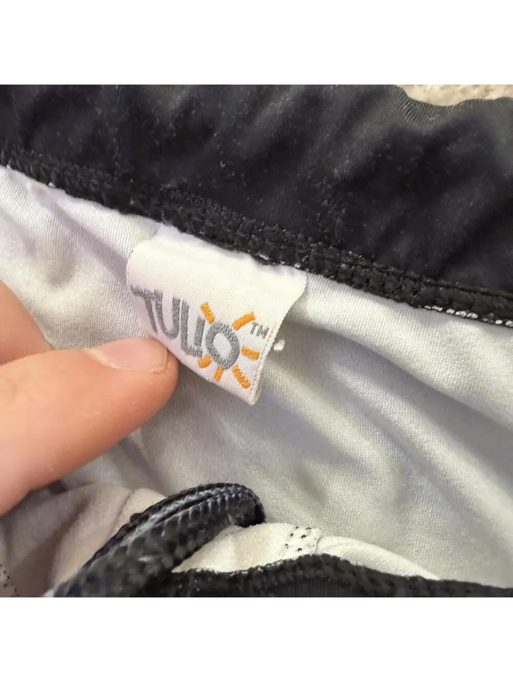 Tulio black shorts with white zipper graphics #zipper